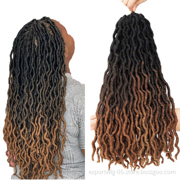 18 inch Faux locs Crochet Hair Wavy Curly Gypsy Locs Synthetic Hair Curly Hair Extensions for Women